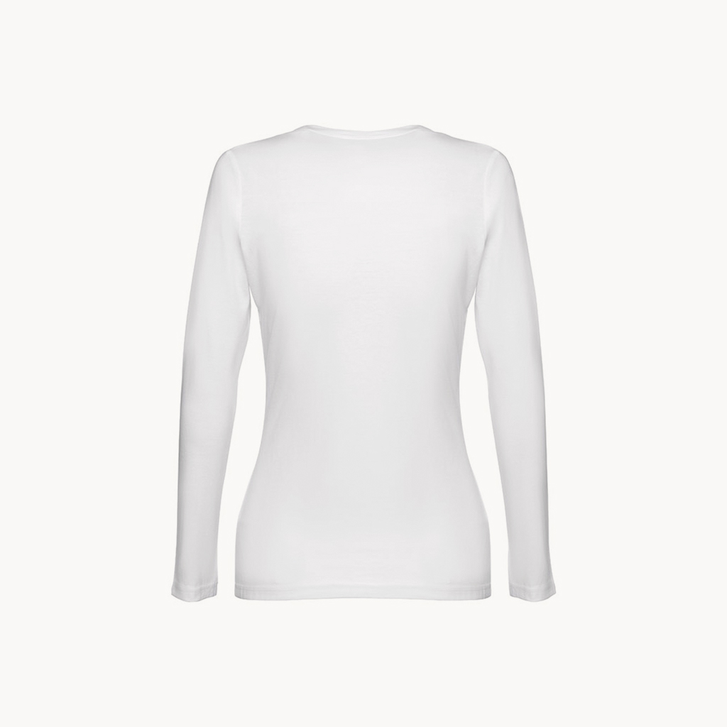 Perseguir Ciudadanía Desviación Camiseta blanca 100% algodón de manga larga para mujer - ecological.eco