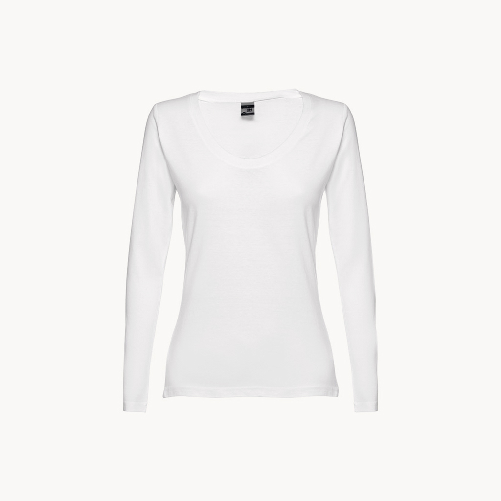 Sentimiento de culpa Bosque punto final Camiseta blanca 100% algodón de manga larga para mujer - Ecological