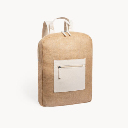 Mochila de yute con detalles en algodón