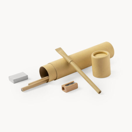 Set de 5 piezas de escritura de madera y cartón reciclado