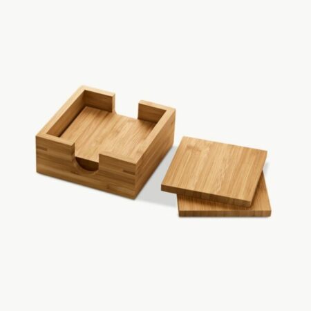 Set de 4 posavasos de madera de bambú
