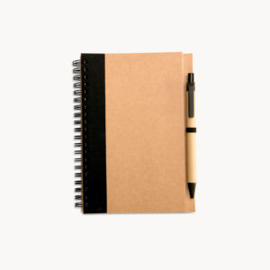 cuaderno-papel-reciclado-boligrafo-negro